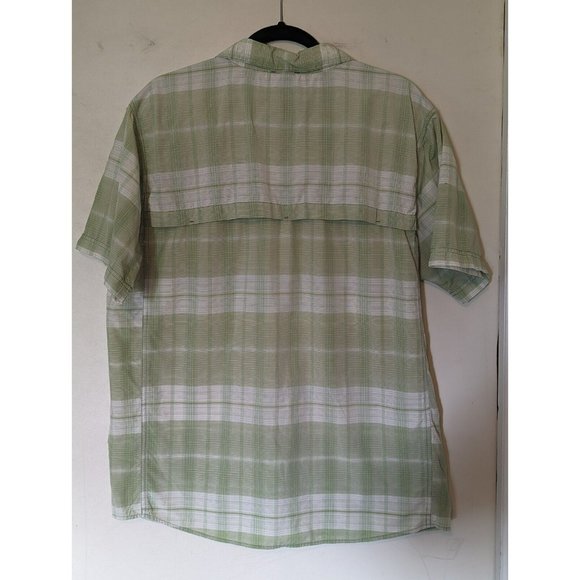 THE NORTH FACE Button-up Mens Large Green Plaid Short Sleeve Vaporwick - Picture 2 of 6
